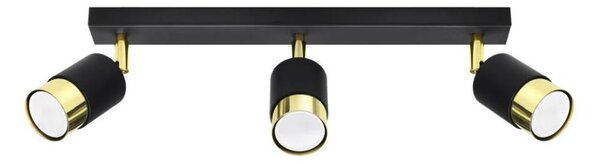 Sollux SL.1071 - Bodové svietidlo NERO 3xGU10/40W/230V čierna/zlatá