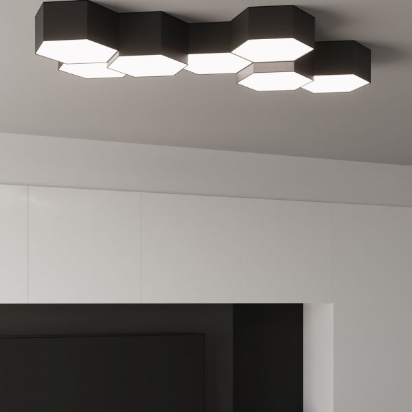 Sollux SL.1061 - Stropné svietidlo SUNDE 2xE27/60W/230V 15,5 cm čierna