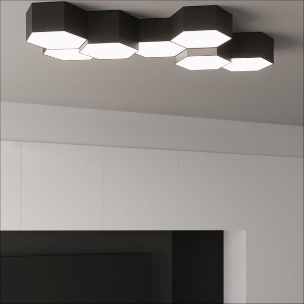 Sollux SL.1059 - Stropné svietidlo SUNDE 2xE27/60W/230V 11,5 cm čierna