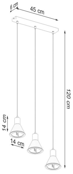 Sollux SL.0988 - Luster na lanku TAZILA 3xES111/60W/230V biela