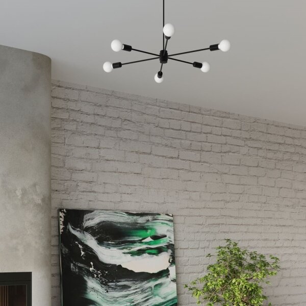 Sollux SL.1022 - Luster na tyči LANGO 5xE27/60W/230V čierna
