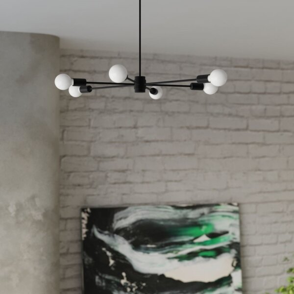 Sollux SL.1021 - Luster na tyči LANGO 3xE27/60W/230V čierna
