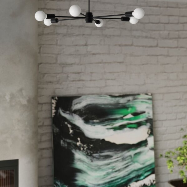 Sollux SL.1022 - Luster na tyči LANGO 5xE27/60W/230V čierna