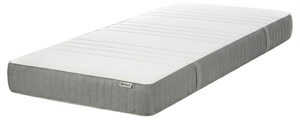 Penový matrac biely a sivý polyester 80 x 200 cm tvrdý snímateľný poťah so zipsom