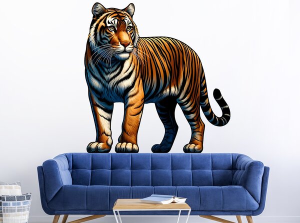 Nalepte.cz Tiger textilní prelepiteľná nálepka na stenu arch 44 x 45 cm