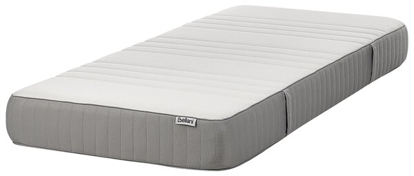 Latexový penový matrac biely a sivý 90 x 200 cm stredne tvrdý snímateľný polyesterový poťah so zipsom