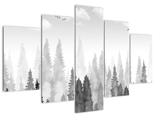 Obraz - Vrcholky lesov (150x105 cm)
