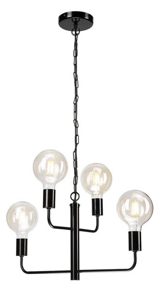Luster na reťazi ORLANDO 4xE27/60W/230V čierna
