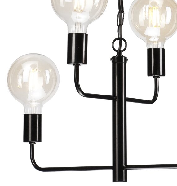 Luster na reťazi ORLANDO 4xE27/60W/230V čierna