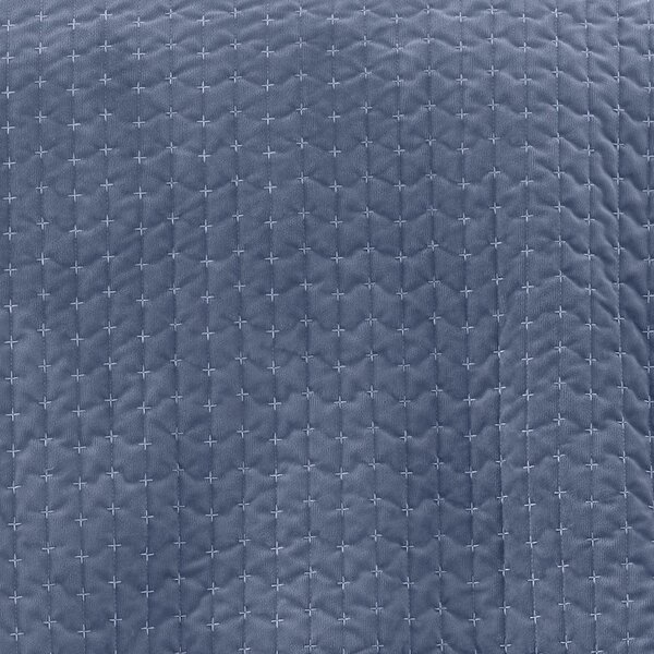 Modrý zamatový prešívaný pléd 240x260 cm Attica Velvet – Bianca
