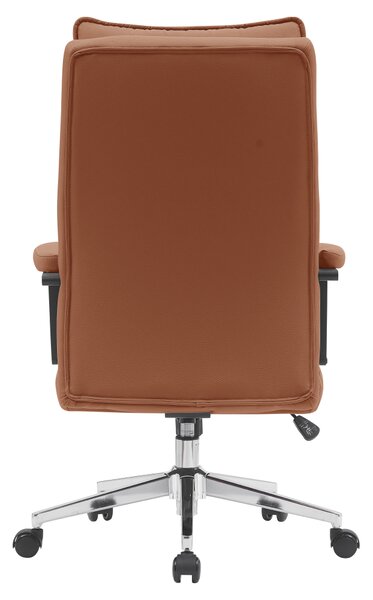 KONDELA Kancelárske kreslo, hnedá camel ekokoža/chróm, KAHIL