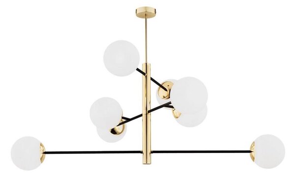 Argon 5041 - Luster na tyči CAMERON 8xE27/15W/230V mosadz/čierna