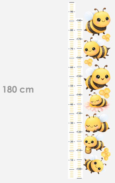 Nalepte.cz Meter včiel a včielok textilní prelepiteľné nálepky na stenu výška 160 cm