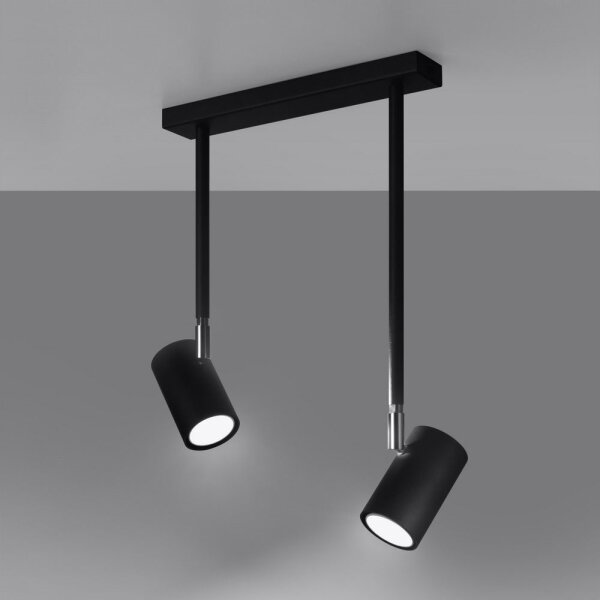 Sollux SL.1075 - Luster na tyči NORANO 2xGU10/40W/230V čierna