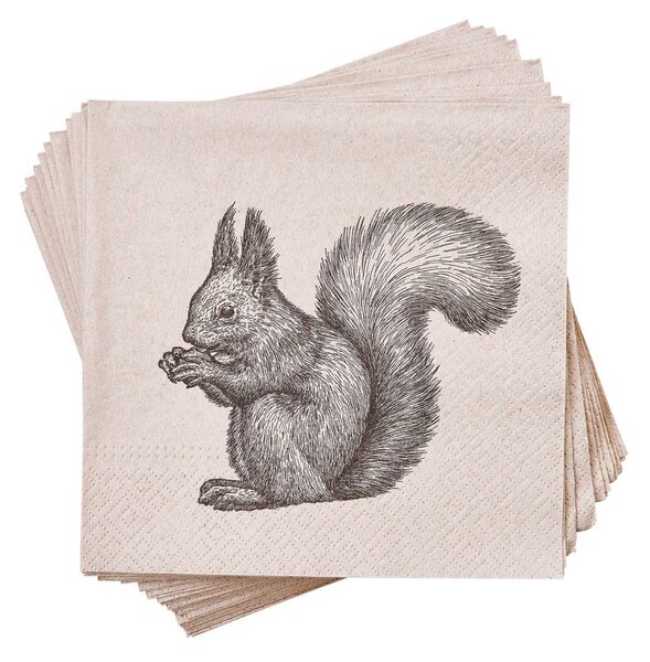 APRES Papierové recyklované servítky veveričky 20 ks