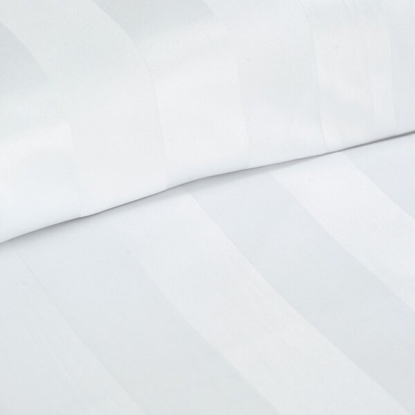 Biele saténové obliečky na jednolôžko 135x200 cm So Soft Satin Stripe – Catherine Lansfield