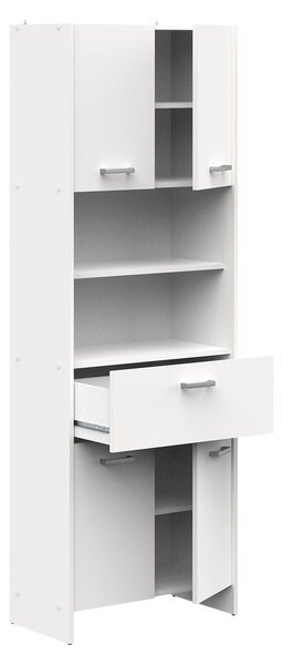Vysoká skrinka 4 dvere + 1 zás. KORAL biela