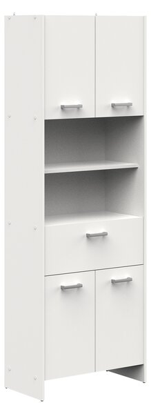 Vysoká skrinka 4 dvere + 1 zás. KORAL biela