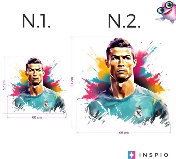 INSPIO-textilná prelepiteľná nálepka - Nálepka na stenu - Cristiano Ronaldo