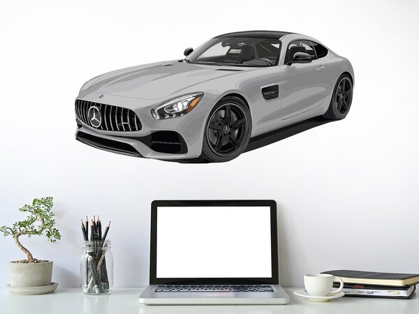 Nalepte.cz Mercedes Benz AMG GT textilní prelepiteľná nálepka na stenu 48 x 23 cm