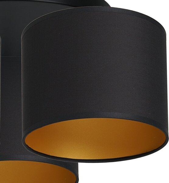 Luster prisadený ARDEN 3xE27/60W/230V čierna/zlatá