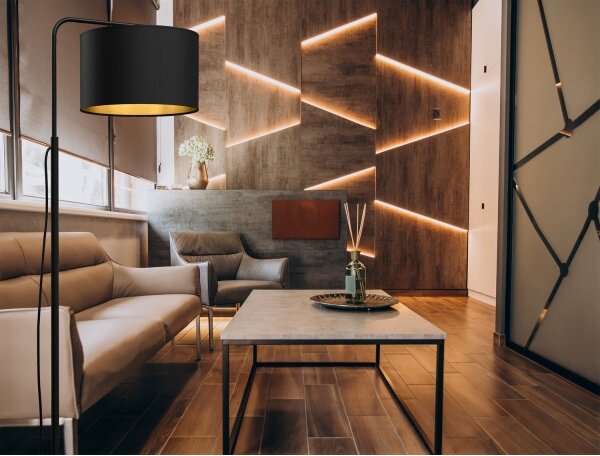 Stojacia lampa ARDEN 1xE27/60W/230V čierna/zlatá