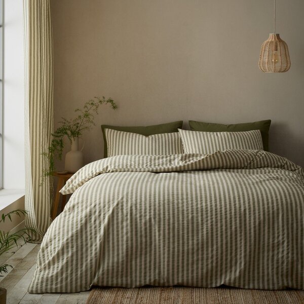 Zelené obliečky na jednolôžko 135x200 cm Cotton Rich Woven Stripe – Pineapple Elephant