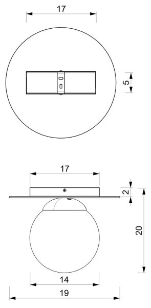 Stropné svietidlo PLATO 1xE14/40W/230V pr. 19 cm