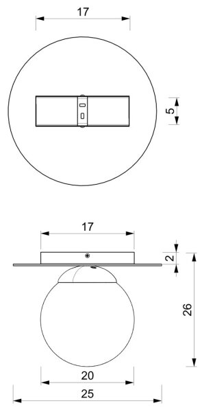 Stropné svietidlo PLATO 1xE14/40W/230V pr. 25 cm