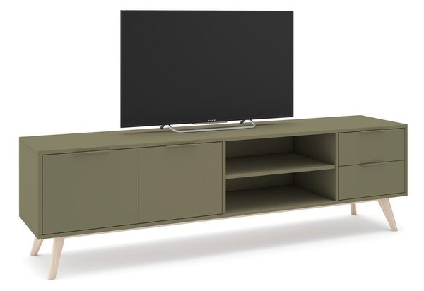 Zelený matný TV stolík 180x53x40 cm Campus – Marckeric