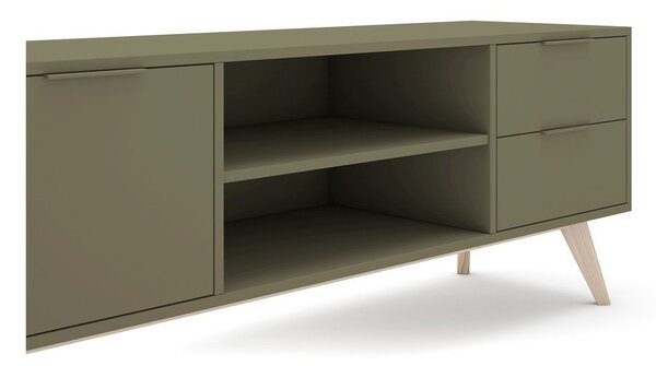 Zelený matný TV stolík 180x53x40 cm Campus – Marckeric