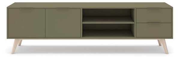 Zelený matný TV stolík 180x53x40 cm Campus – Marckeric