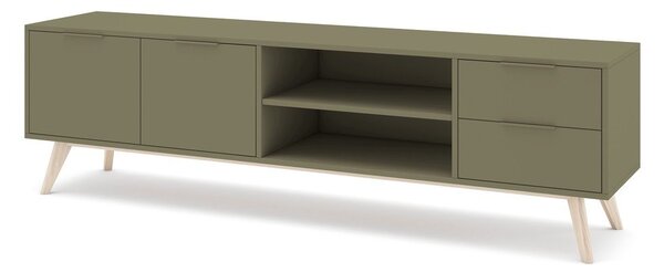 Zelený matný TV stolík 180x53x40 cm Campus – Marckeric