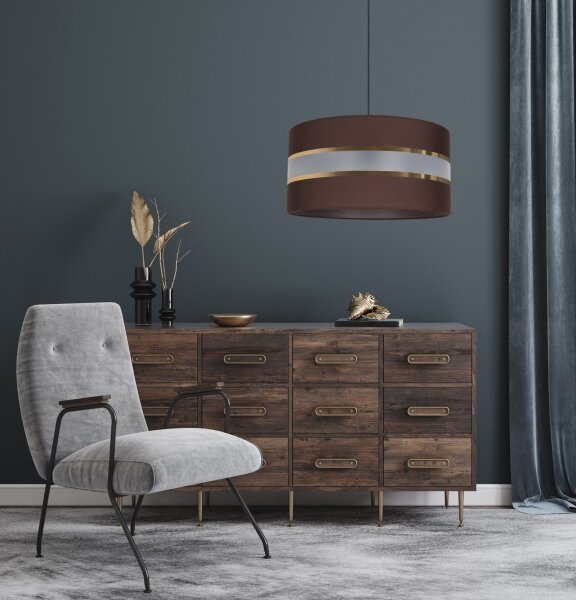 Luster na lanku CORAL 1xE27/60W/230V pr. 40 cm hnedá