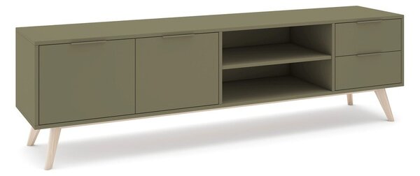 Zelený matný TV stolík 180x53x40 cm Campus – Marckeric
