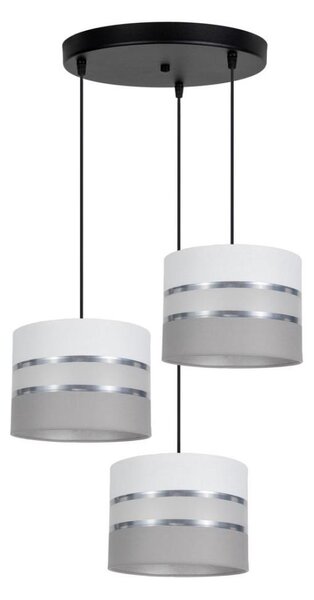 Luster na lanku CORAL 3xE27/60W/230V biela/šedá