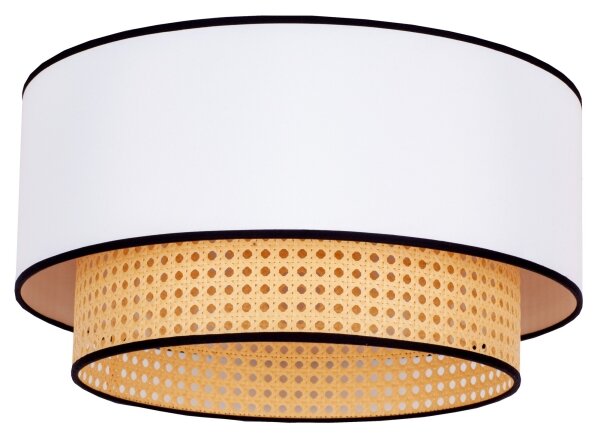 Duolla - Stropné svietidlo BOHO 1xE27/15W/230V pr. 45 cm biela/ratan
