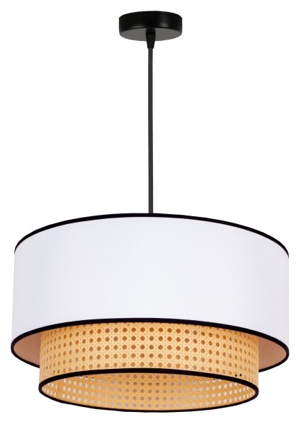 Duolla - Luster na lanku BOHO 1xE27/15W/230V pr. 45 cm biela/ratan