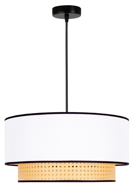 Duolla - Luster na lanku BOHO 1xE27/15W/230V pr. 45 cm biela/ratan