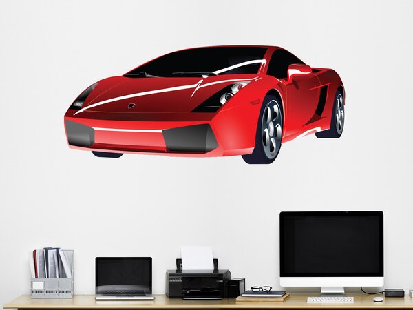 Nalepte.cz Lamborghini Gallardo textilní prelepiteľná nálepka na stenu 50 x 21 cm
