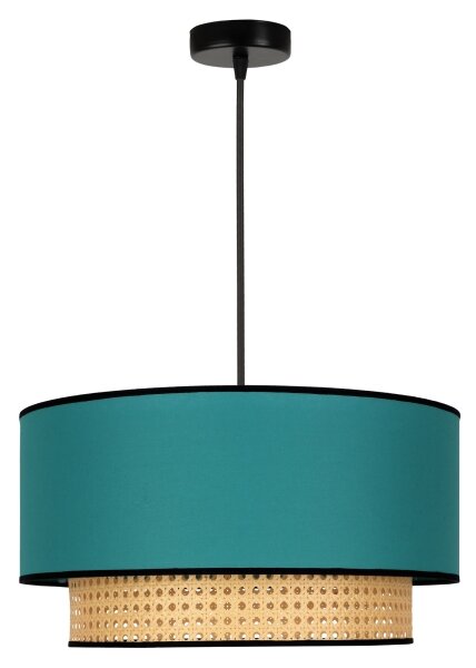 Duolla - Luster na lanku BOHO 1xE27/15W/230V pr. 45 cm tyrkysová/ratan