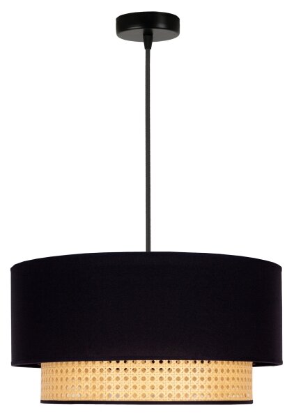 Duolla - Luster na lanku BOHO 1xE27/15W/230V pr. 45 cm čierna/ratan