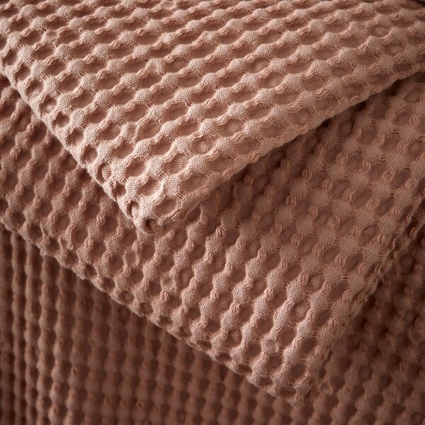 Staroružová bavlnená deka 150x200 cm Jaipur Chunky Waffle – Pineapple Elephant