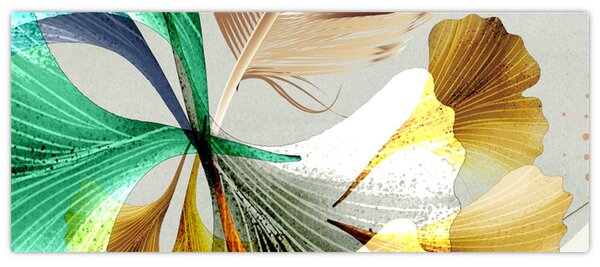 Obraz - Listy s pierkom (120x50 cm)