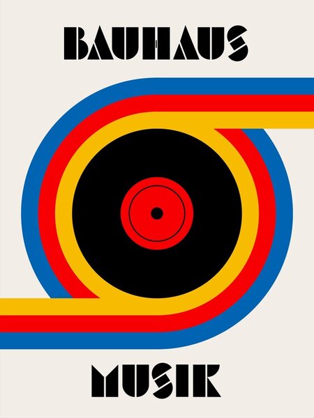 Ilustrácia Bauhaus Musik Vinyl, Retrodrome