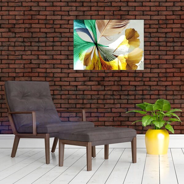 Obraz - Listy s pierkom (70x50 cm)