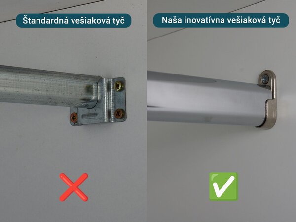 Šatníková skriňa Leo L2 - biele úchyty