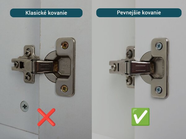 Šatníková skriňa Leo L2 - biele úchyty