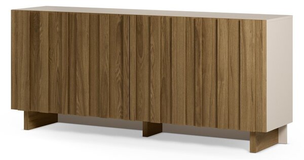 Krémovobiela/v prírodnej farbe komoda z borovicového dreva 180x78x43 cm Marlo – Marckeric
