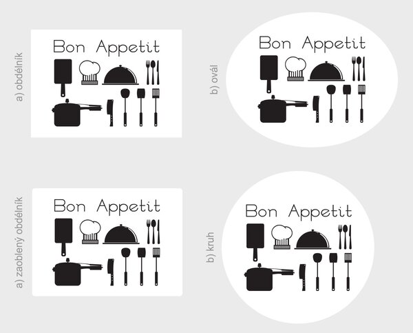 Nalepte.cz Bon Appetit sada nálepka na stenu šírka 20 cm